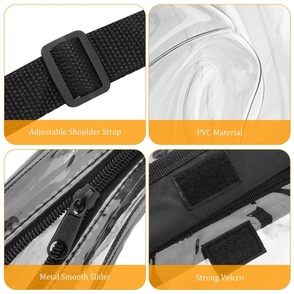 Clear stadium bag with extra side pocket - Picture 4 of 8